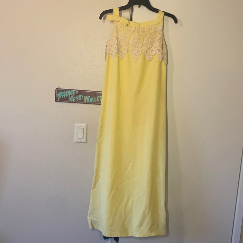 Yellow vintage midi dress